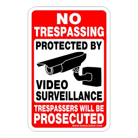 no trespassing~video surveillance sign 3 99 24 hr video