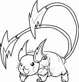 Raichu Pokemon sketch template