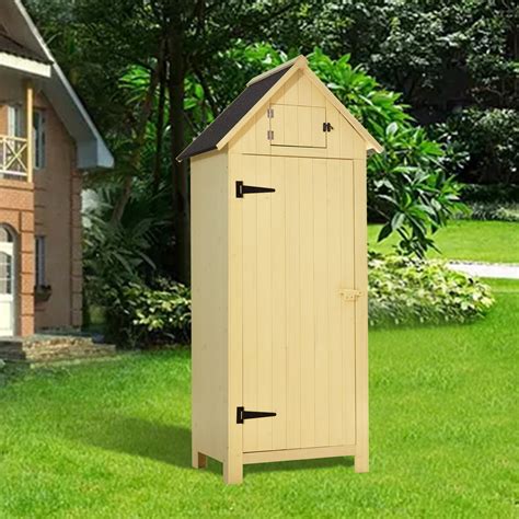 mcombo outdoor storage cabinet wood garden tool shed  tall bg walmartcom