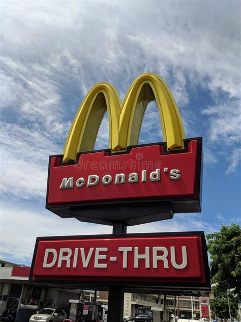 mcdonalds store drive  sign  logo editorial photography image  building color