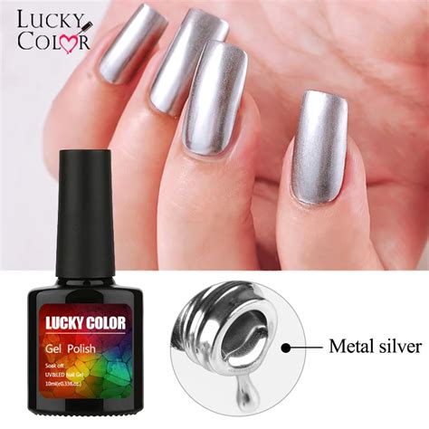 mirror effect nail polish metallic lacquer titanium silver soak off uv