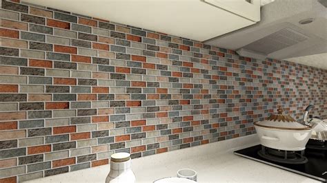 Peal And Stick Tiles Kitchen Backsplash 10 Pieces Adhesive Brick Wall
