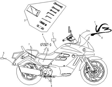 diagram  cfmoto motorcycle   stickers tools  cfmoto usa parts operated