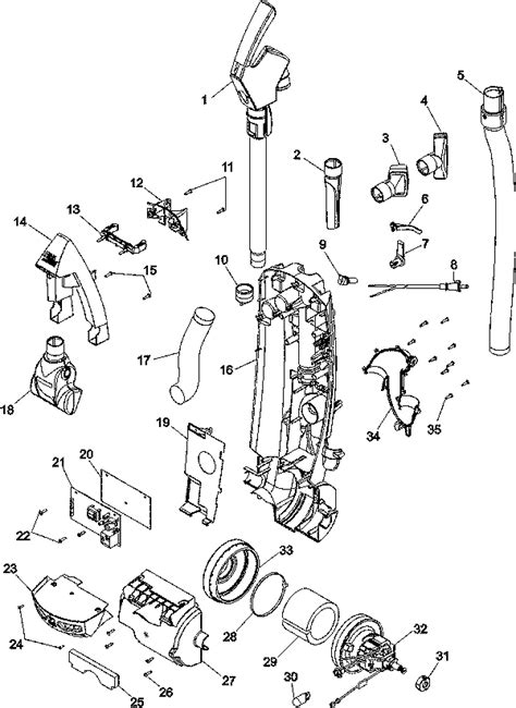 hoover   windtunnel  extra reach parts list schematic usa vacuum