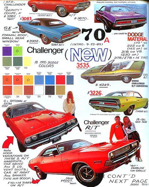 dodge 1970 challenger page american car spotter s bible 1940 80