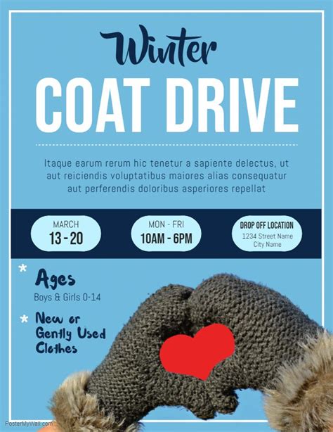 winter coat drive flyer coat drive fundraiser flyer ronald mcdonald