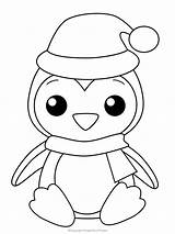 Penguin Coloring Pages Christmas Cute Sheets Kids Print Printable Winter Easy Simple Large Templates Baby Adults Animals Choose Board Cut sketch template
