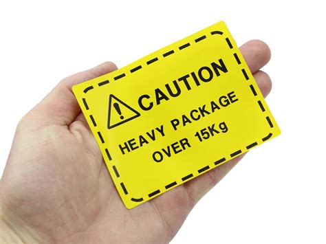 caution heavy stickers   bright yellow packaging parcel shipping labels  shipping