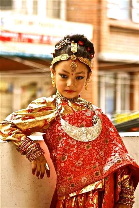 Newari Girl Kathmandu Nepal Traditional Dresses Traditional
