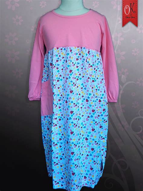 baju gamis anak perempuan remaja  balita bahan kaos