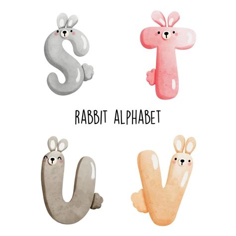 rabbit alphabet vector illustration  vector art  vecteezy