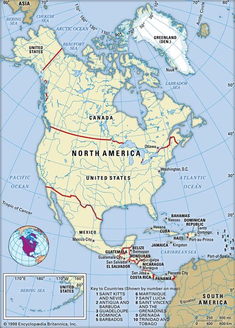 countries  north america map  central america  southern
