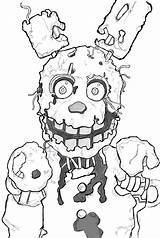 Freddy Nights Springtrap Five Coloring Pages Drawing Freddys Fnaf Draw Spring Trap Color Printable Foxy Template Print Sketch Tutorial Finished sketch template