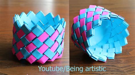easy    paper basket paper craft home decor youtube