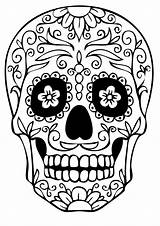 Skull Coloring Pages Mandala Sugar Skulls Printable Mandalas Getcolorings Colorin Color sketch template