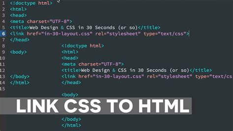 link css  html document youtube