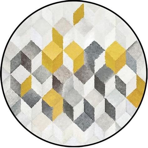 tapis rond fcm tapis rond geometrique abstrait tapis ethnique polyester pour chambre salon