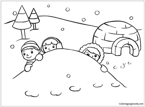 snowy day coloring page  printable coloring pages