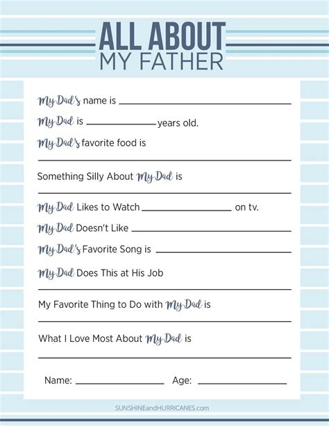 adorable fathers day questionnaires kitty baby love