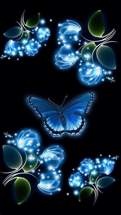 Blue Butterfly Iphone Wallpaper Background Iphone