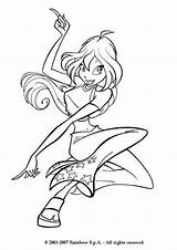 Winx Bloom Coloring Pages Club Color Fairy Magic Print Hellokids sketch template