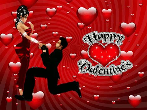 happy valentines day with couple and heart free ppt