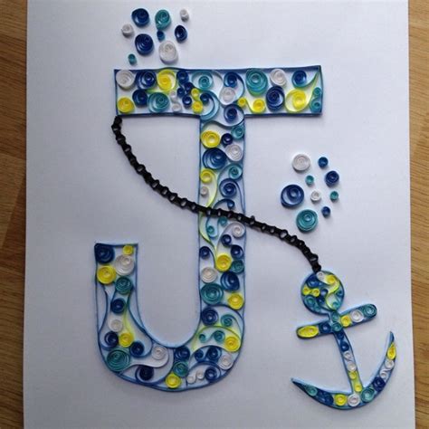 items similar  paper quilling nautical theme letter   etsy