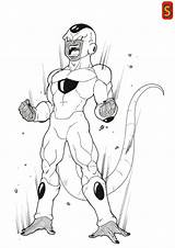 Frieza Coloring Blood Splach sketch template