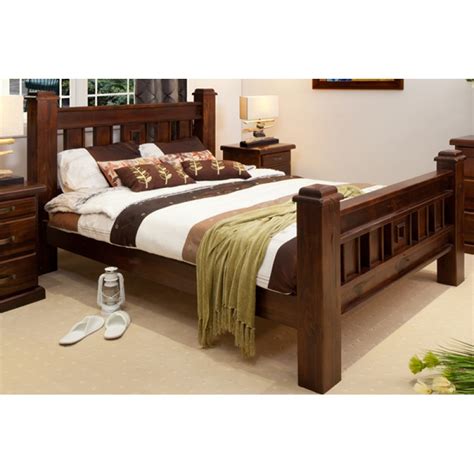 rustic king size bed wooden furniture sydney timber