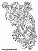Coloring Paisley Pages Peacock Zentangle Adults Abstract Colouring Animal Mandala Printable Anti Template Adult Detailed Color Colorpagesformom Adulte Coloriage sketch template