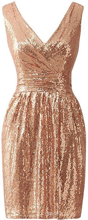 jaeden simple rose gold bridesmaid dresses short sequin dress  prom party cocktail homecoming