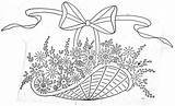 Embroidery Hand Patterns Basket Vintage Flowers Floral Save Designs sketch template