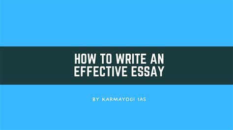 write  effective essay youtube