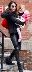 bethenny frankel picks up daughter bryn from school in skinny black leather trousers and