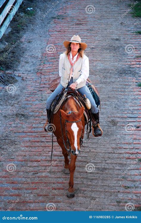 Cowgirl At Days End Editorial Image Image Of Drive 116983285