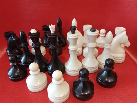 large vintage plastic chess pieces etsy canada
