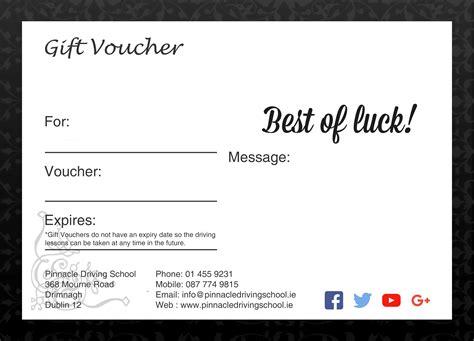 driving lesson gift voucher pinnacle driving school