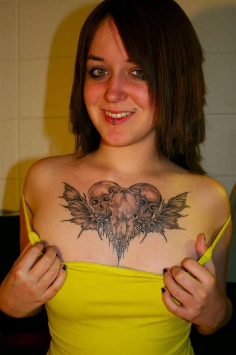 Beautiful Chest Piece Tattoo Designs For Girls