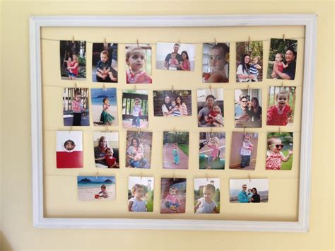 diy photo collage clothespin frame diyscom framed photo collage