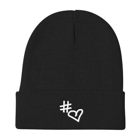 hashtag love knit beanie 42 bam liked on polyvore featuring