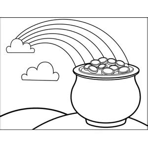 rainbow  pot  gold coloring page