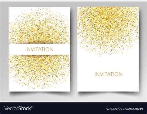 template design  invitation gold glitter vector image