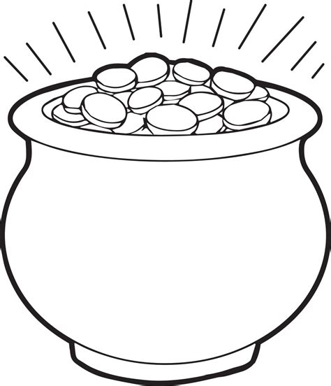 printable pot  gold coloring pages  templates printable