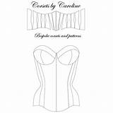 Corset Pattern Cupped Sewing Patterns Sized Multi Panels sketch template