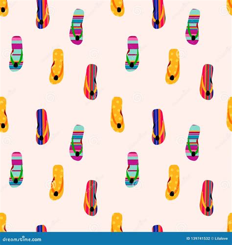 flip flop print pattern seamless pattern  cute colorful sandals