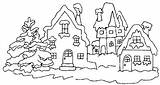 Christmas Coloring Landscape Pages sketch template