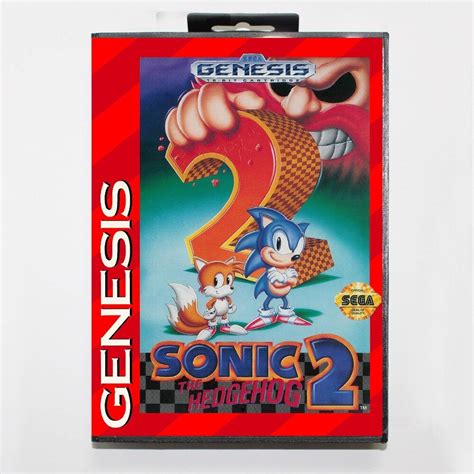 Sonic The Hedgehog 2 16 Bit Md Game Card With Retail Box For Sega Mega