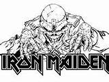 Maiden Eddie Colouring Eddy Bands Dickinson Megadeth Mascote sketch template