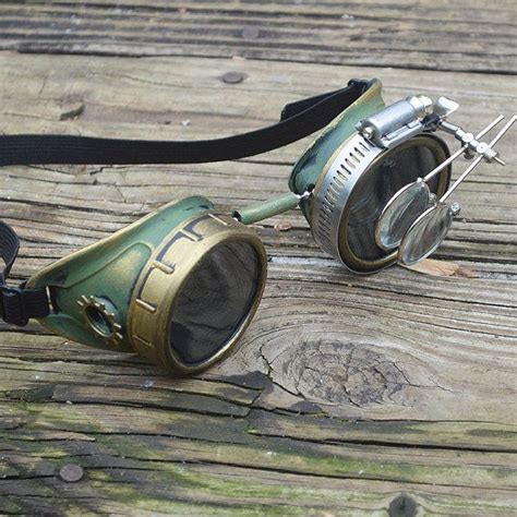 steampunk goggles mad scientist time traveler optic conductors