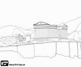 Coloring Acropolis Athens Pages sketch template